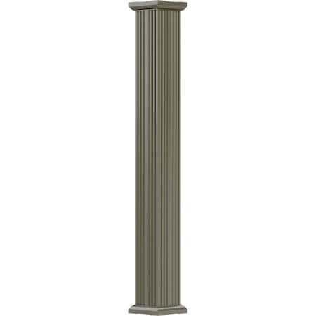 Ekena Millwork 4" x 9' Endura-Aluminum Column, Square Shaft (Load-Bearing 12,000 lbs), Non-Tapered, FLuted EA0409ENFSCTUTU